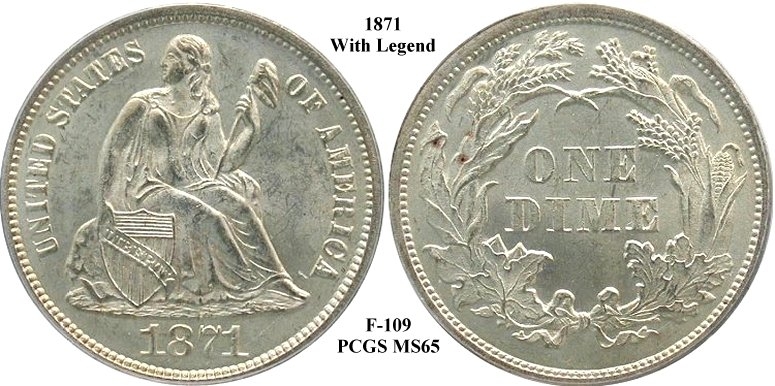 GFRC Open Set Registry - Gerry Fortin 1871 Seated  10C