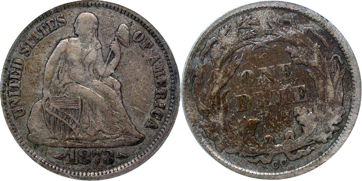 GFRC Open Set Registry - Newtown 1873 Seated With Arrows 10C
