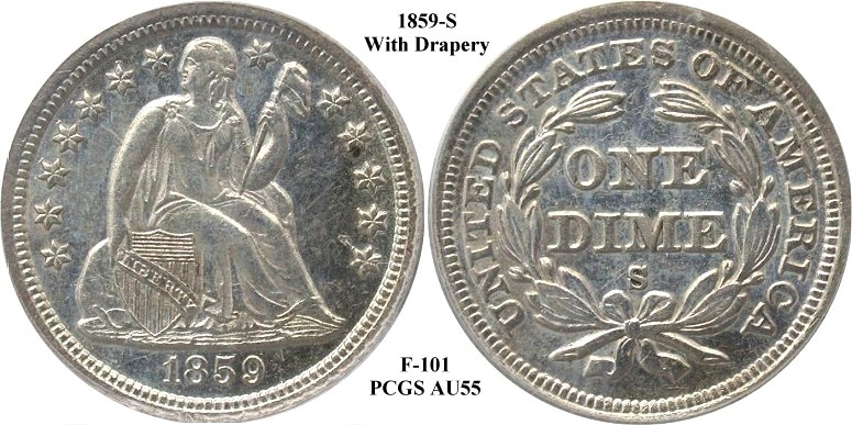 GFRC Open Set Registry - Gerry Fortin 1859 Seated  10C