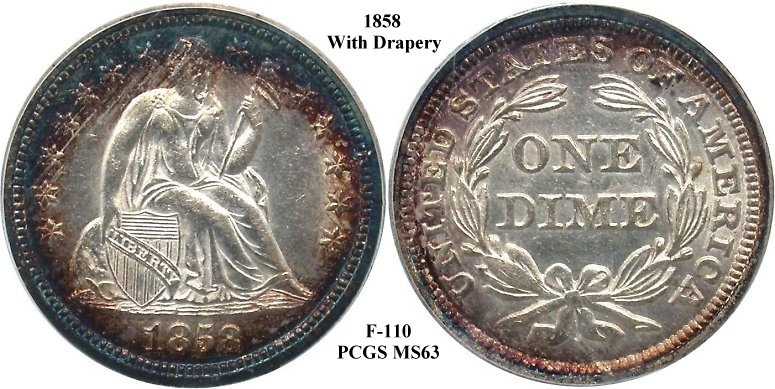 GFRC Open Set Registry - Gerry Fortin 1858 Seated  10C