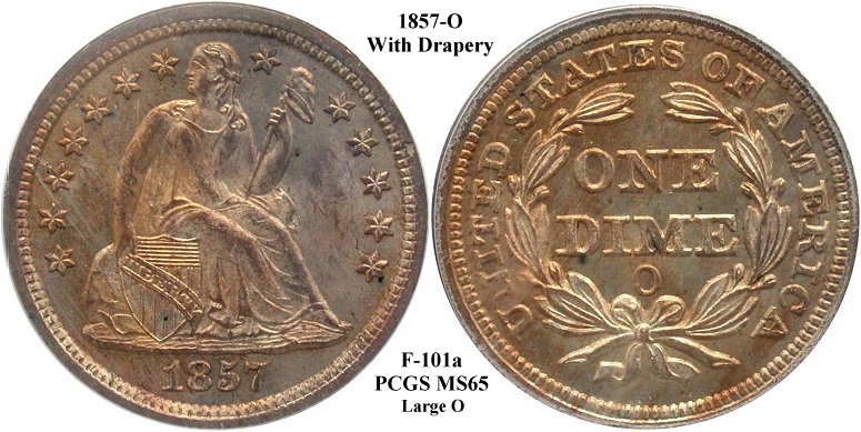GFRC Open Set Registry - Gerry Fortin 1857 Seated  10C