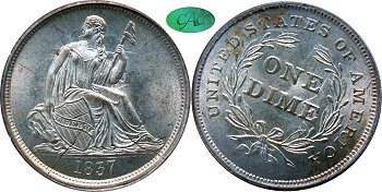 GFRC Open Set Registry - Gerry Fortin 1837 Seated Lg Date 10C