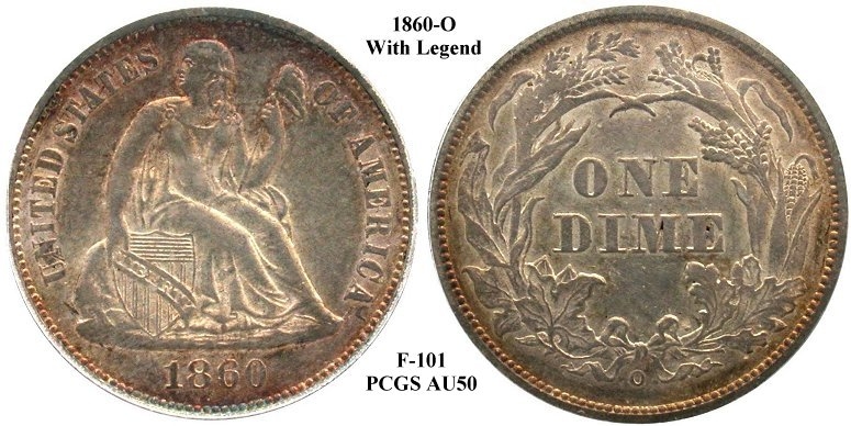 GFRC Open Set Registry - Gerry Fortin 1860 Seated  10C