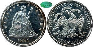 GFRC Open Set Registry - Pikes Peak 1884 Seated  25C