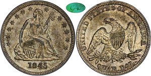 GFRC Open Set Registry - Hoosier 1845 Seated  25C