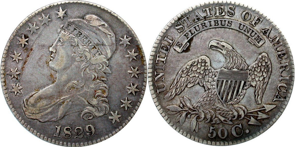 Capped Bust 50C 1829