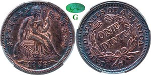 GFRC Open Set Registry - Dale Miller 1853 Seated With Arrows Hubbed 10C
