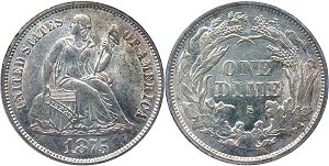 GFRC Open Set Registry - Coulombe Family 1875 Seated In Wreath 10C
