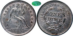 GFRC Open Set Registry - Copper Harbor 1853 Seated With Arrows 10C