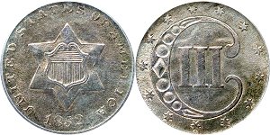 GFRC Open Set Registry - Sacandaga 1852 Three Cent Silver  3C