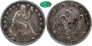 GFRC Open Set Registry - Dale Miller 1854 Seated  25C