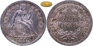 GFRC Open Set Registry - Dale Miller 1843 Seated  10C