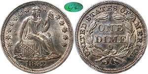 GFRC Open Set Registry - Dale Miller 1852 Seated  10C