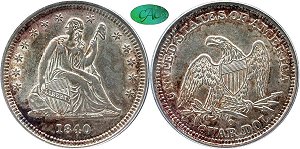 GFRC Open Set Registry - Pikes Peak 1840 Seated With Drapery 25C