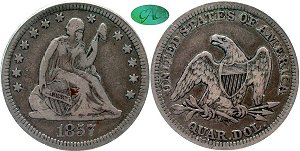 GFRC Open Set Registry - Seated Dollar Short Set 1857 Seated  25C