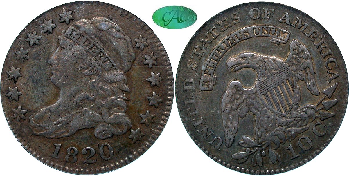 Capped Bust 10C 1820