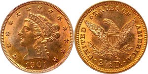 GFRC Open Set Registry - Seated Appalachians Halves 1840 - 1907 Gold Liberty G$2.5