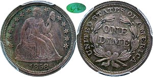 GFRC Open Set Registry - Dale Miller 1858 Seated  10C