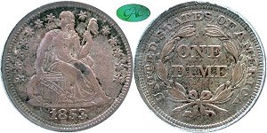 GFRC Open Set Registry - Piedmont 1853 Seated No Arrows 10C