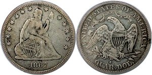 GFRC Open Set Registry - Iowa 1867 Seated  25C