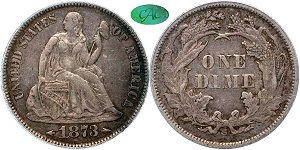 GFRC Open Set Registry - Big Frankie 1873 Seated With Arrows 10C