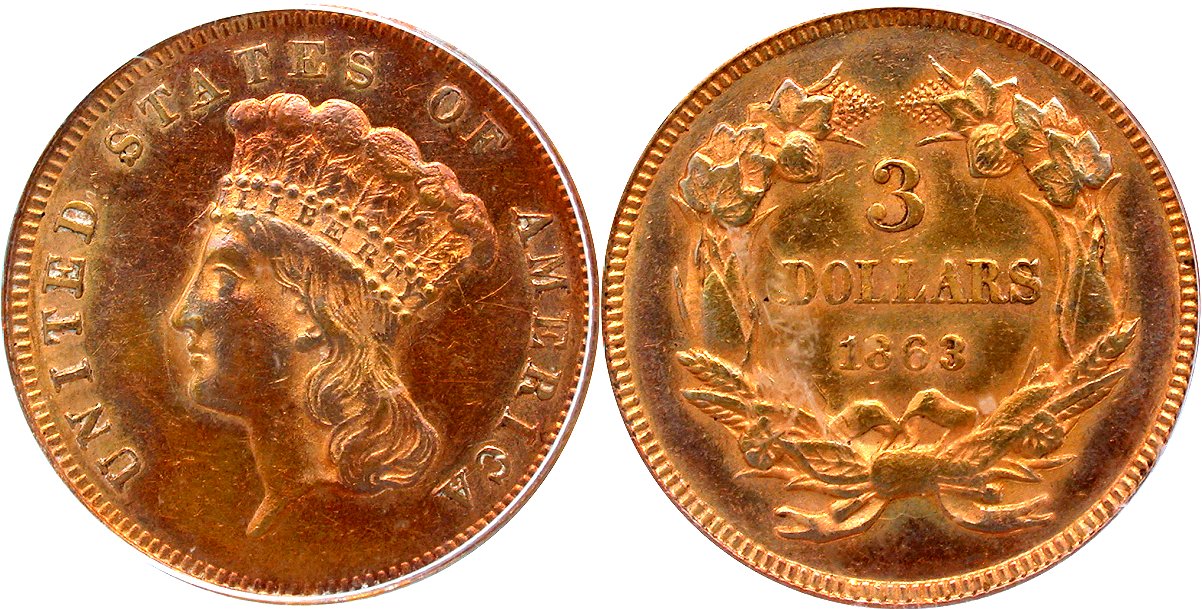 Gold G$3 1863