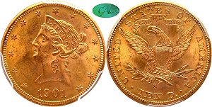 GFRC Open Set Registry - Alexandria 1866 - 1907 Gold Liberty G$10