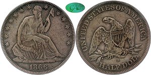 GFRC Open Set Registry - TGM 1866 Seated No Motto 50C