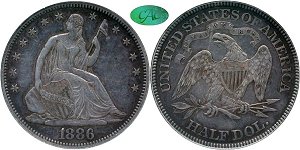 GFRC Open Set Registry - Herms Halves 1886 Seated  50C