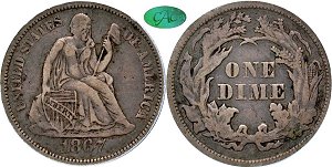 GFRC Open Set Registry - Big Frankie 1867 Seated  10C