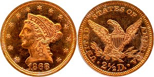 GFRC Open Set Registry - Oregon Beaver 1868 Gold Liberty G$2.5