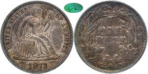 GFRC Open Set Registry - Big Frankie 1873 Seated No Arrows 10C