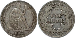 GFRC Open Set Registry - Big Frankie 1864 Seated  10C