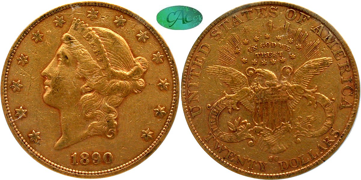 GFRC Open Set Registry - White Pine 1867 - 1907 Gold Liberty G$20