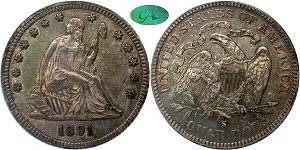 GFRC Open Set Registry - Pikes Peak 1891 Seated  25C