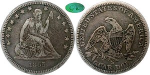 GFRC Open Set Registry - Iowa 1865 Seated  25C