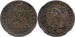 GFRC Open Set Registry - Dazzling 1866-1891 Seated With Motto 25C