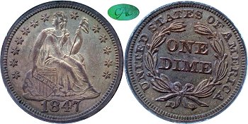 GFRC Open Set Registry - Gerry Fortin 1847 Seated  10C