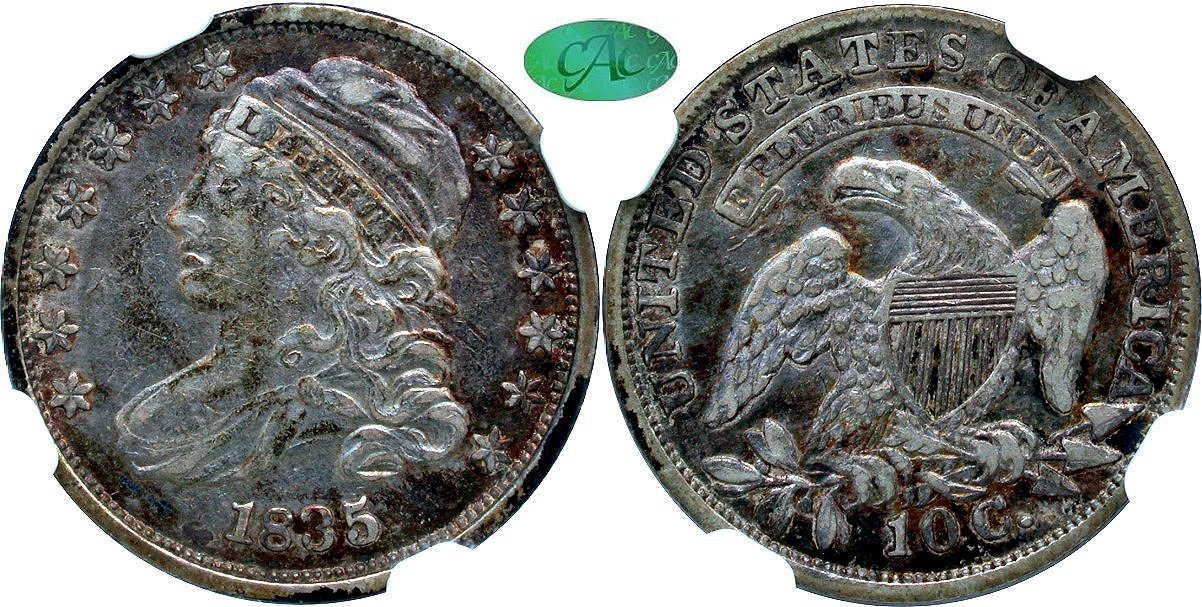 Capped Bust 10C 1835