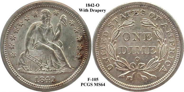 GFRC Open Set Registry - Gerry Fortin 1842 Seated  10C