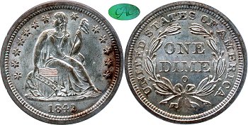 GFRC Open Set Registry - Gerry Fortin 1842 Seated  10C