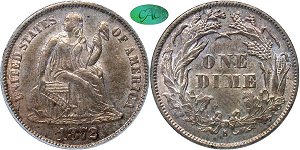 GFRC Open Set Registry - Dale Miller 1872 Seated  10C