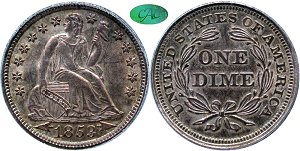 GFRC Open Set Registry - Piedmont 1853 Seated With Arrows 10C