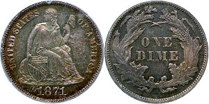 GFRC Open Set Registry - Newtown 1871 Seated  10C