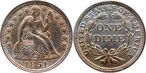 GFRC Open Set Registry - Dale Miller 1851 Seated  10C