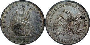 GFRC Open Set Registry - Seated Appalachians Halves 1850 Seated  50C