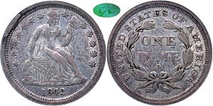 GFRC Open Set Registry - Dale Miller 1842 Seated  10C