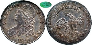 GFRC Open Set Registry - nacnud 1829 Capped Bust  50C