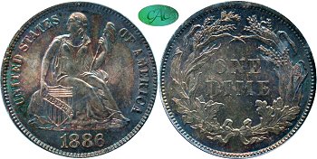 GFRC Open Set Registry - Gerry Fortin 1886 Seated  10C