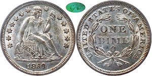 GFRC Open Set Registry - Dale Miller 1856 Seated  10C